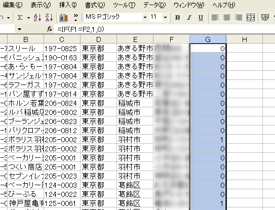 重複データが１、非重複が０になります